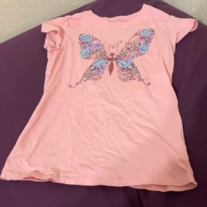 Pink butterfly shirt